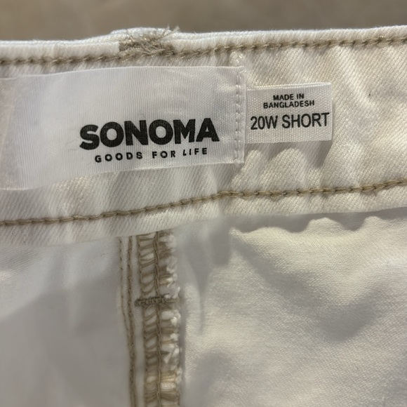 Plus Size SONOMA White Nicolini Curvy Fit Straight Crop Raw Hem Jean Pants 20W - Picture 6 of 6